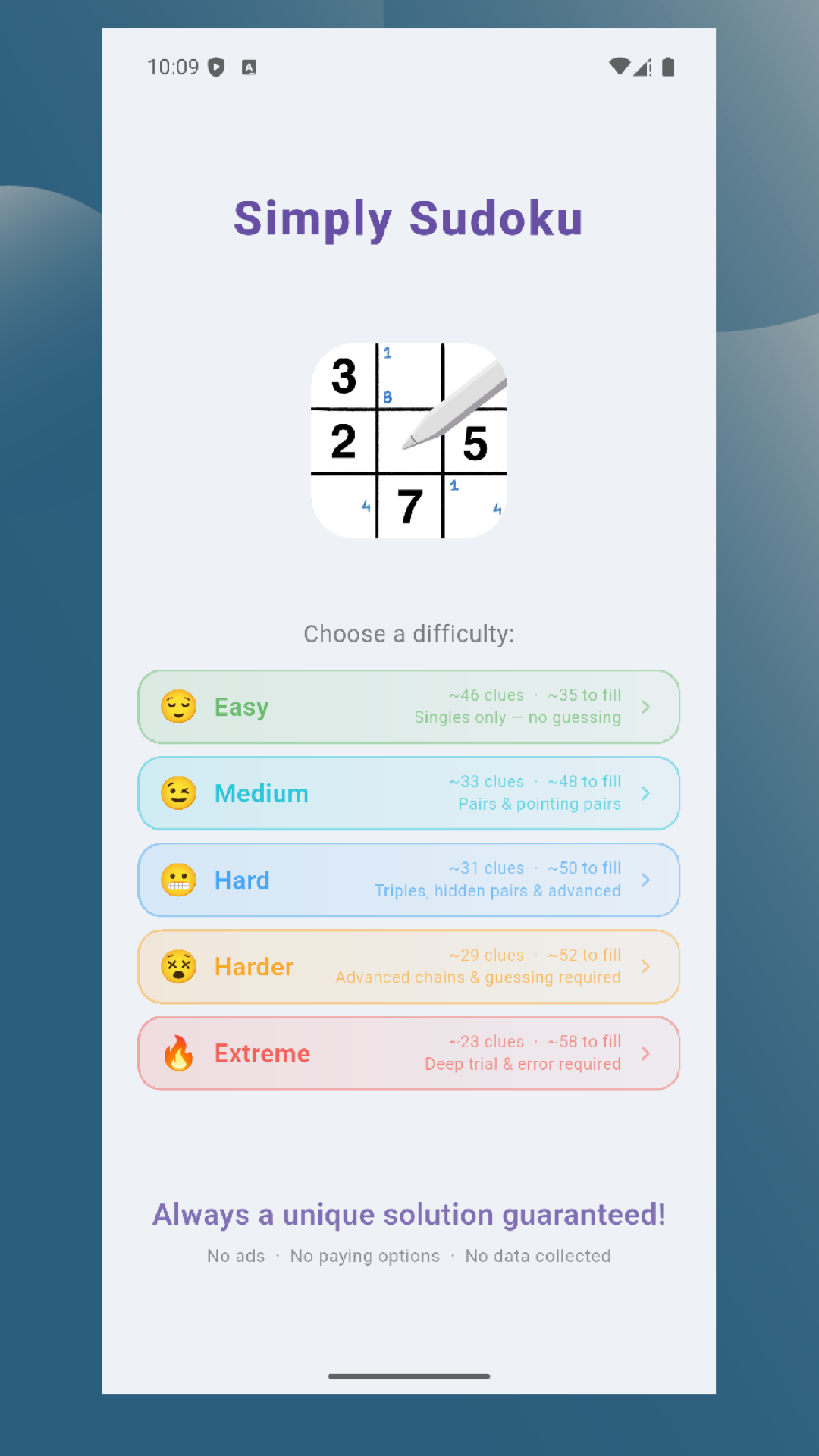 Simply Sudoku screenshot 02 ©F. Weiss
