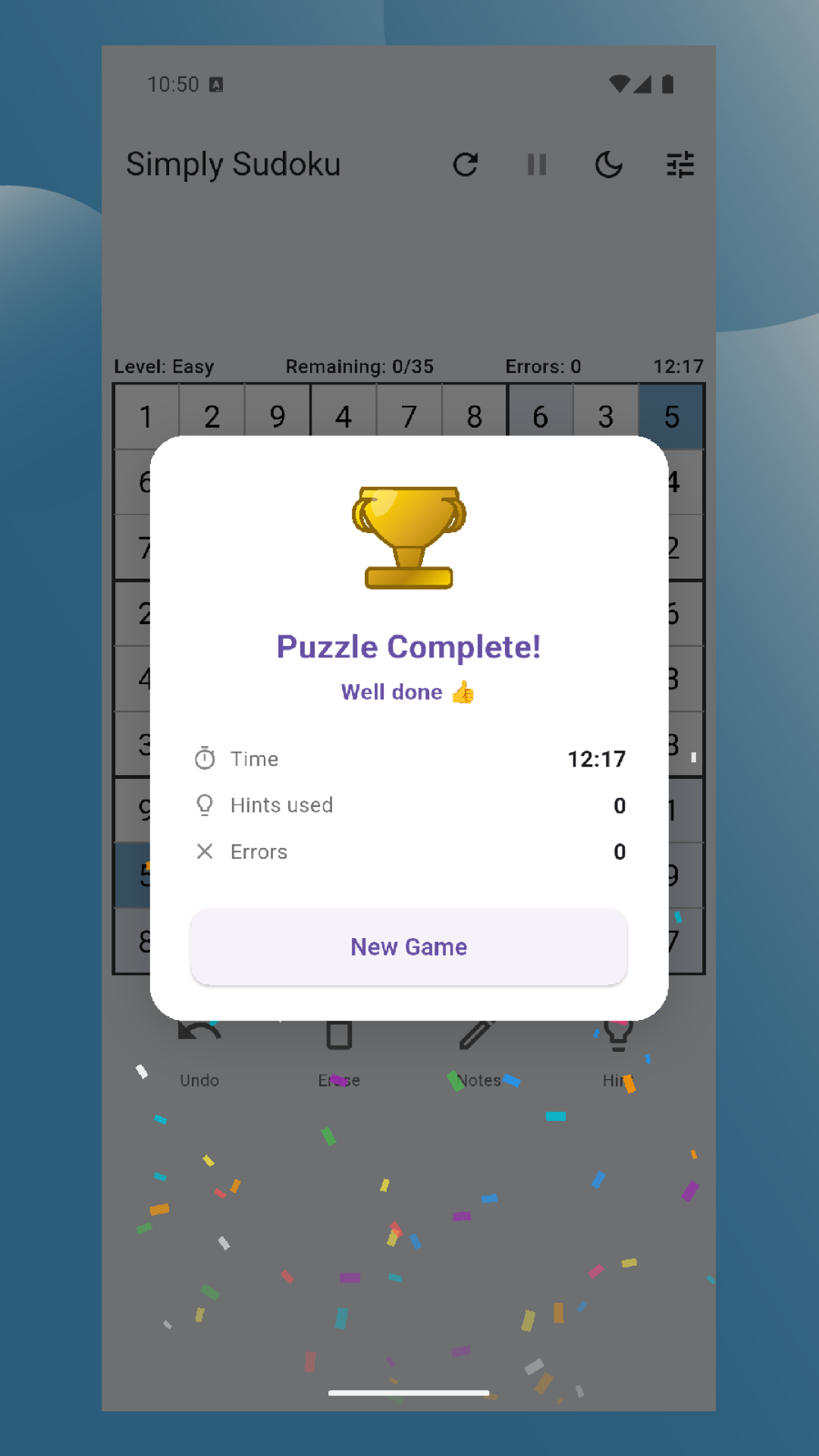 Simply Sudoku screenshot 07 ©F. Weiss